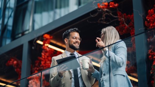 Professionals Outside Talking
